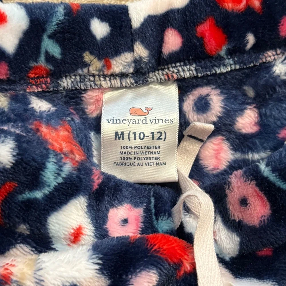 Vineyard Vines Kids Fleece Valentine Whale Pajama Pants M 10-12